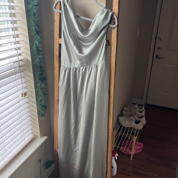 Show Me Your Mumu Jodi Moss Green Luxe Satin Maxi Dress - Picture 3 of 3